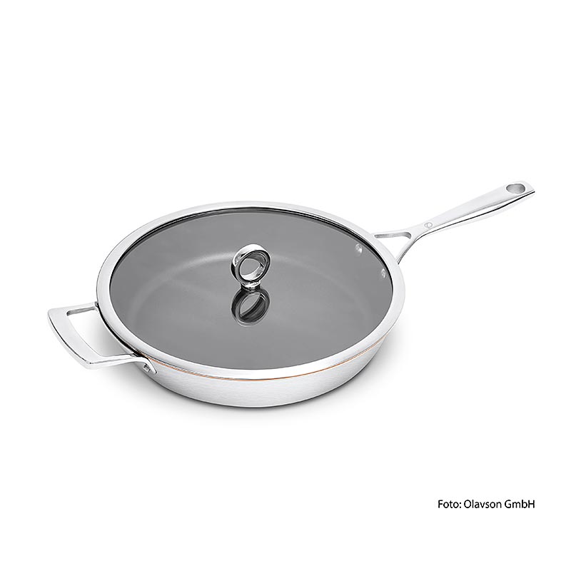 Olavson copper core pan, with lid, coated, 30cm, for all types of stoves - 1 piece - Cardboard