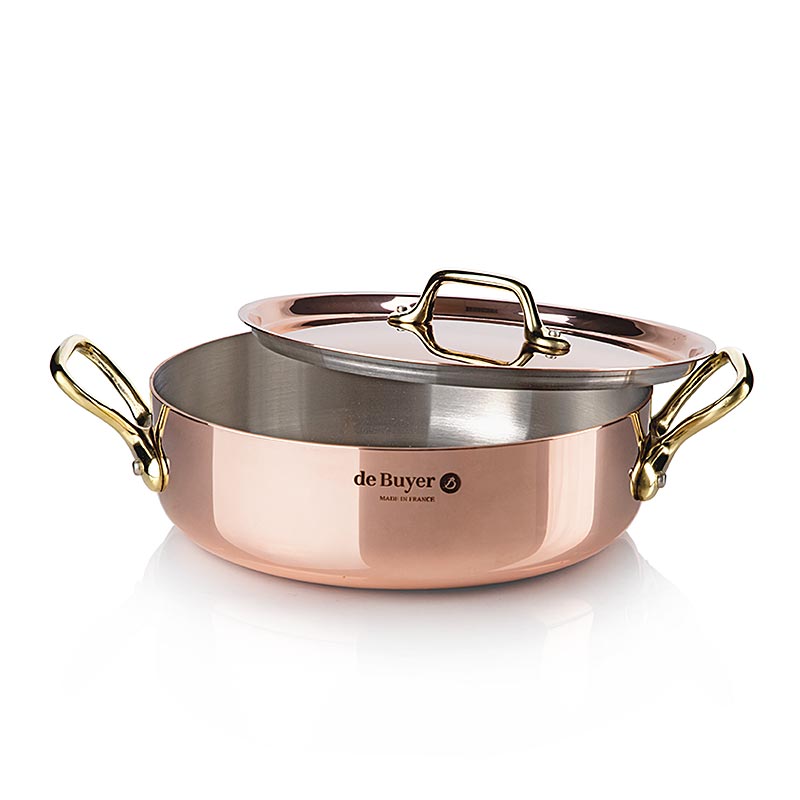 Inocuivre casserole dish with lid, copper, o 20cm, de Buyer (6446.20) - 1 piece - film