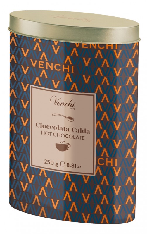 Cocoa for hot Chocolate Metal Tin, Kakaopulver für heiße Schokolade, Venchi - 250 g - Dose