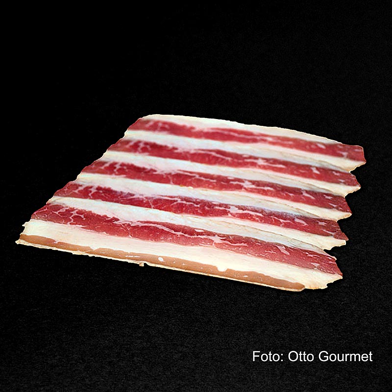 Pancetta allo sciroppo d`acero Wagyu Morgan Ranch, affettata, Otto Gourmet - circa 125 g - vuoto