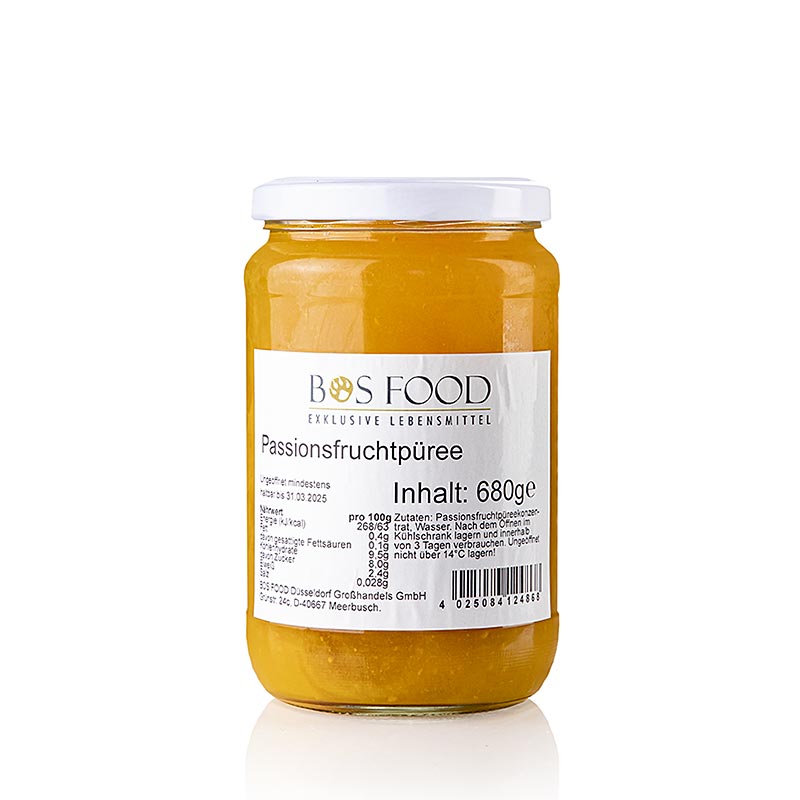 Passion fruit / passion fruit puree / pulp, finely strained - 680 g - Glass