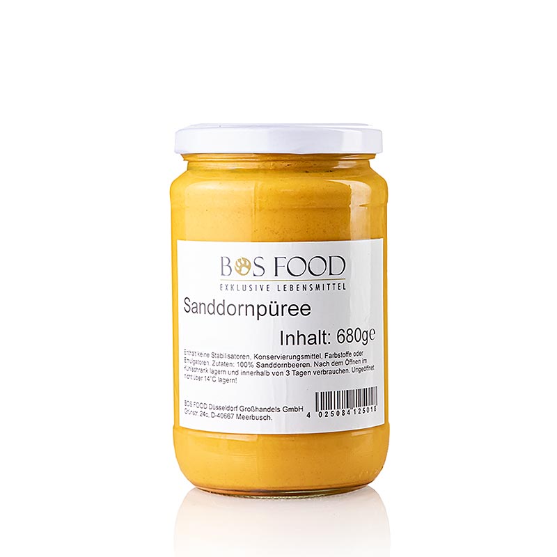 Sea buckthorn puree / pulp, finely strained - 680 g - Glass