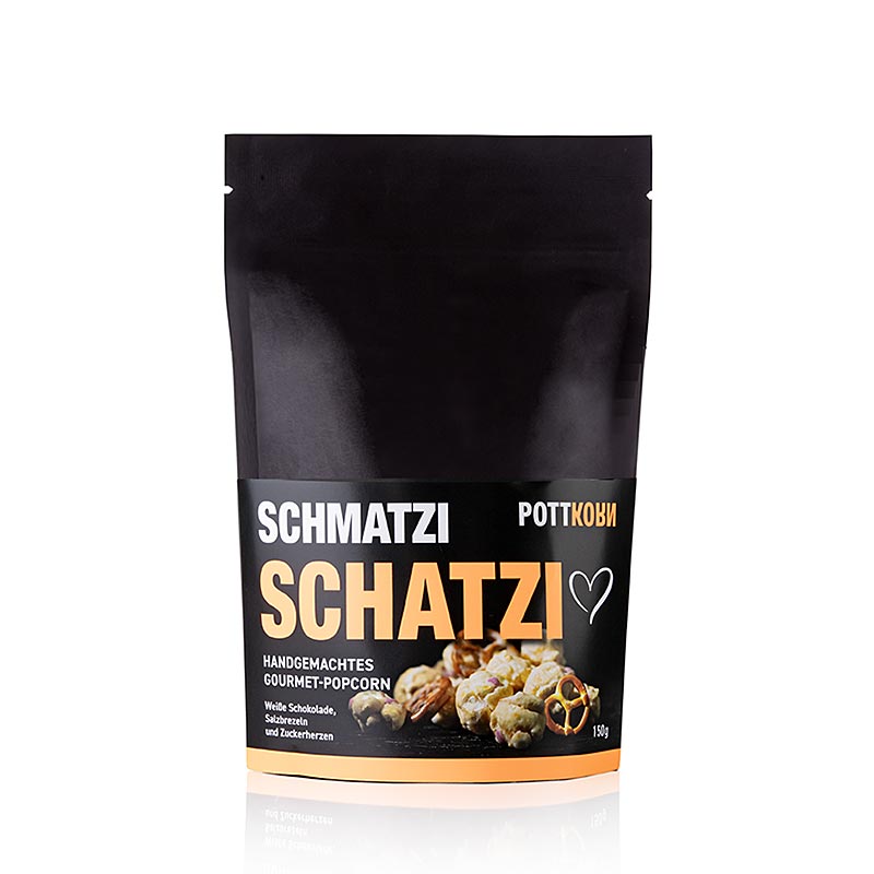 Pottkorn - Schmatzi Schatzi, crispetes de blat de moro amb xocolata blanca, pretzel - 150 g - bossa