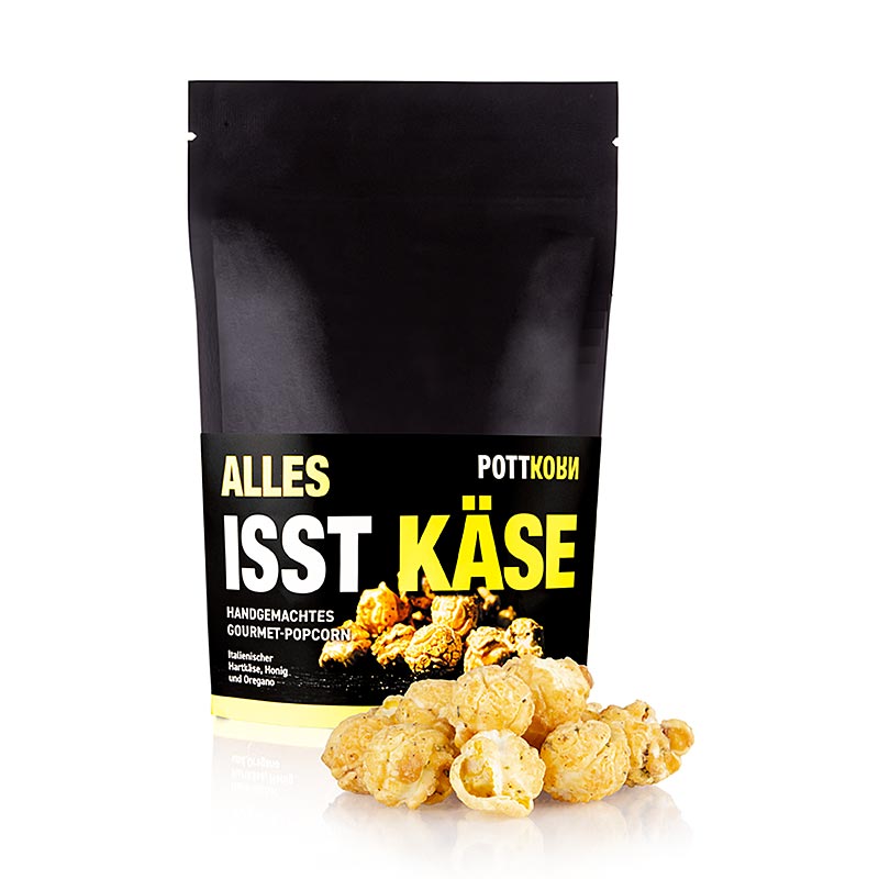 Pottkorn - Everything eats cheese, popcorn with hard cheese, honey and oregano - 150 g - bag