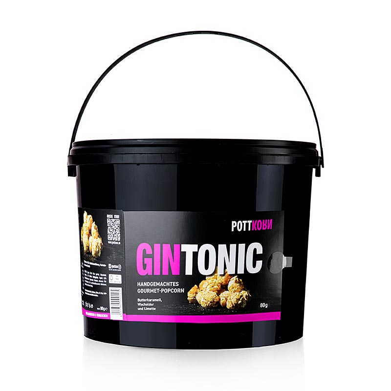 Pottkorn - GinTonic, popcorn med smorkola, enbar och lime - 1 kg - Pe hink