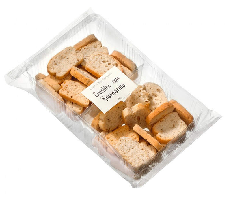 Crostini con rosmarino, savory biscuits with rosemary, Cascina San Giovanni - 150 g - bag