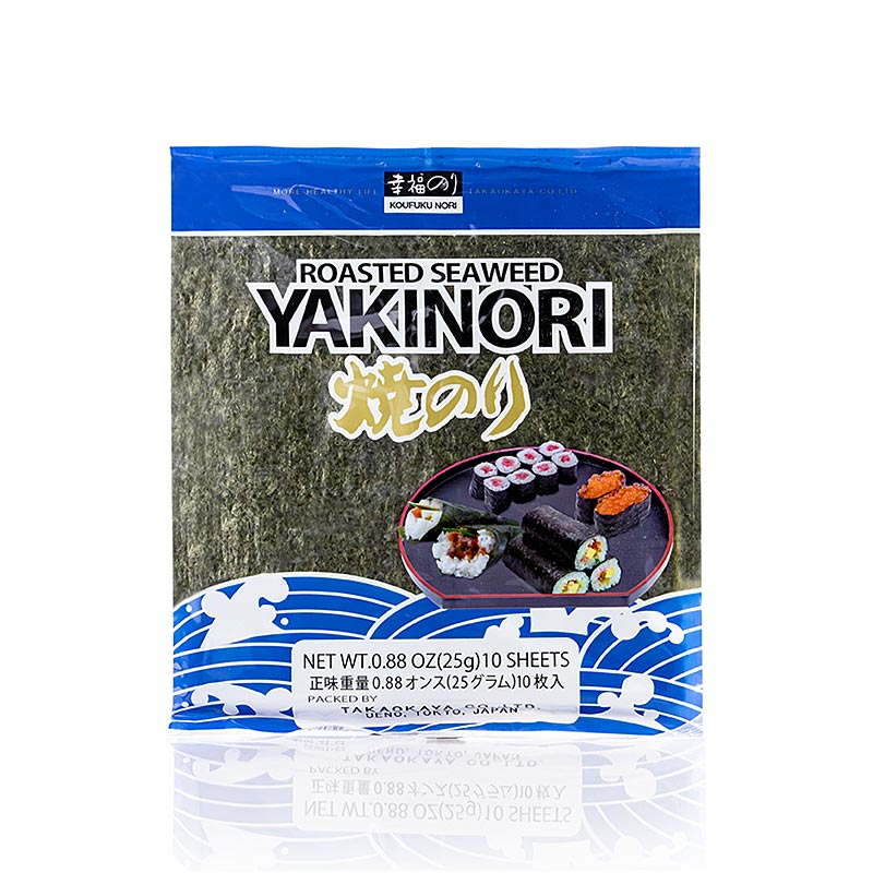 Yakinori whole size, dried seaweed leaves, roasted - 20g - bag