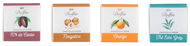 Napolitains Dark Selection, Loose, Carré noir collection, vrac, Dolfin - 1,800 g - display