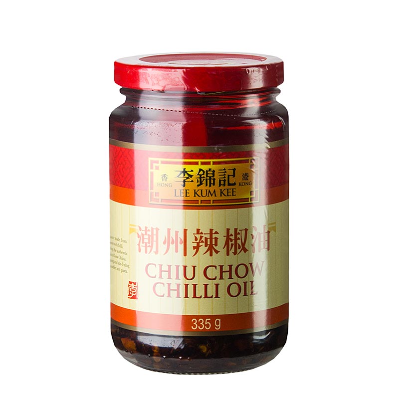 Chiu Chow chili olia, kryddudh medh sojasosu og hvitlauk, Lee Kum Kee - 335g - Gler