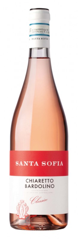 Bardolino Chiaretto DOC, vino rosato, acciaio, Santa Sofia - 0,75 l - Bottiglia