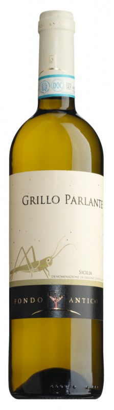 Sicilia DOC Grillo Parlante, Weißwein, Stahl, Fondo Antico - 0,75 l - Flasche