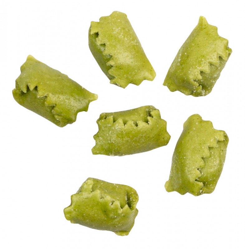 Ravioli Plin al Pesto, Fresh egg pasta with ricotta and basil pesto, Pastificio Plin - 250 g - pack