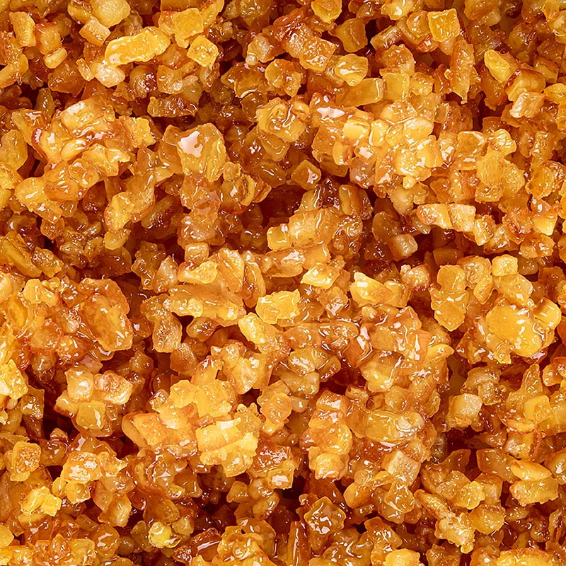 Ecorce d`orange, cubes d`orange confits finement haches, 3 x 3 mm - 1 kg - sac