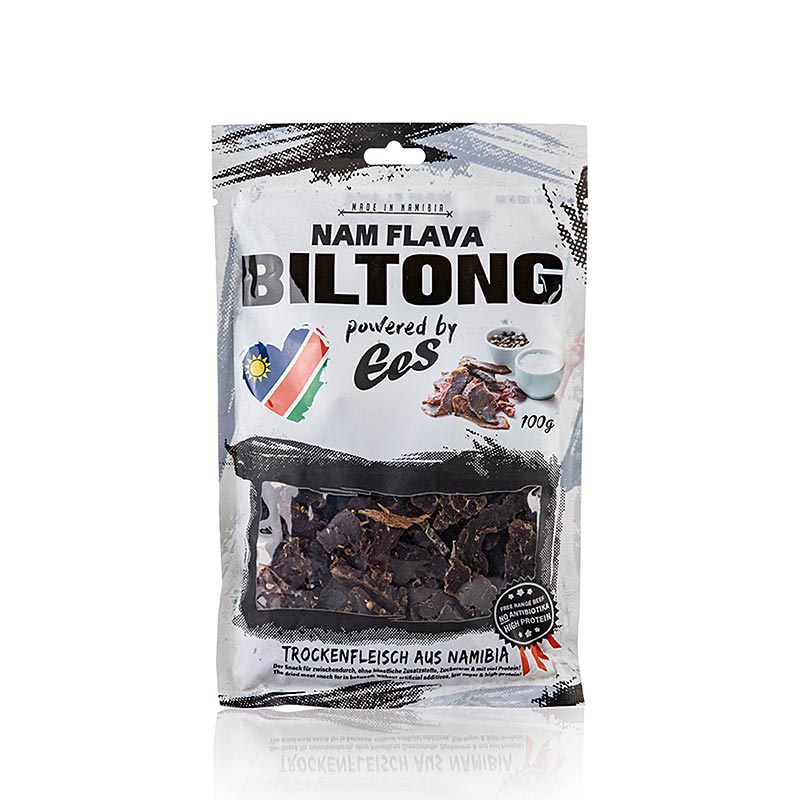 Biltong Nam Flava, ilmakuivattu naudanliha, valmistaja EES - 100g - laukku