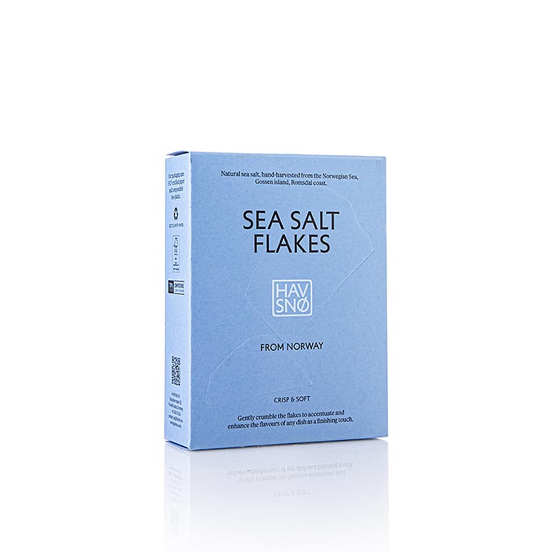 HAVSNØ sea salt flakes in decorative cardboard box, Norway - 175 g - bag