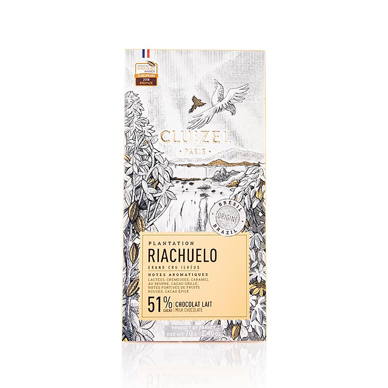 Cioccolato di piantagione Riachuelo 51% latte, Michel Cluizel (12160) - 70 g - scatola