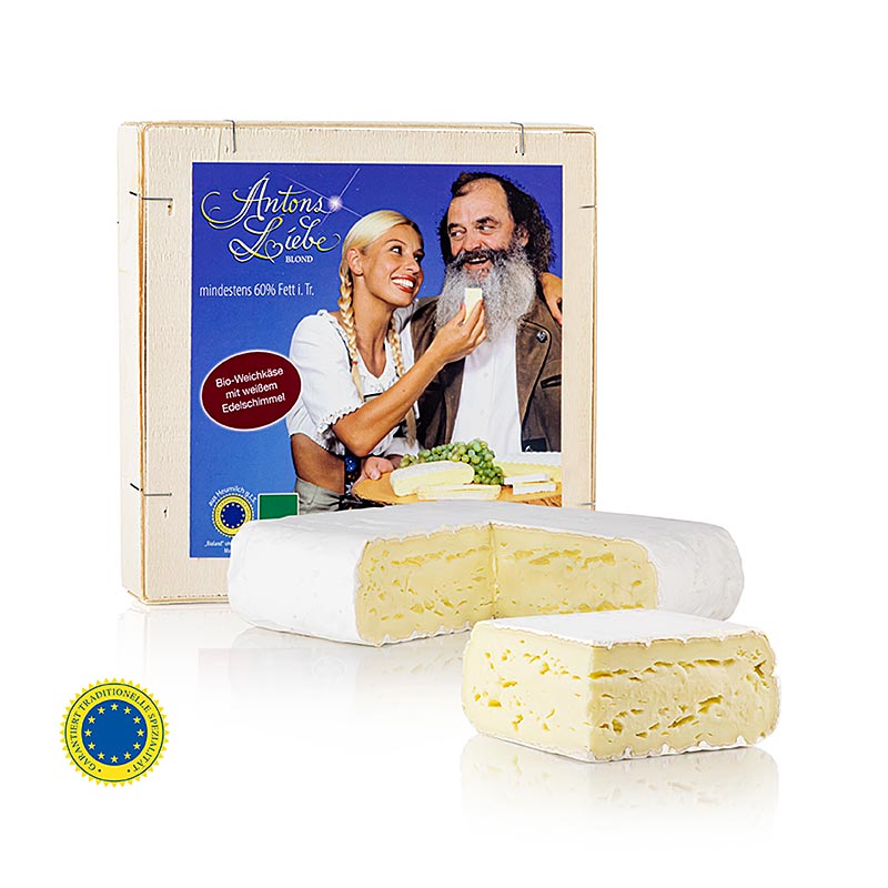 Antons Liebe BLANC, fromage a pate molle, meule entiere, BIO - environ 750 g - Papier