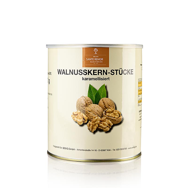 Walnut kernel pieces, caramelized - 1, 5 kg - can