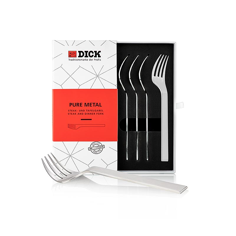 Dick Steak and Table Fork Set, Pure Metal - 4 pcs - carton