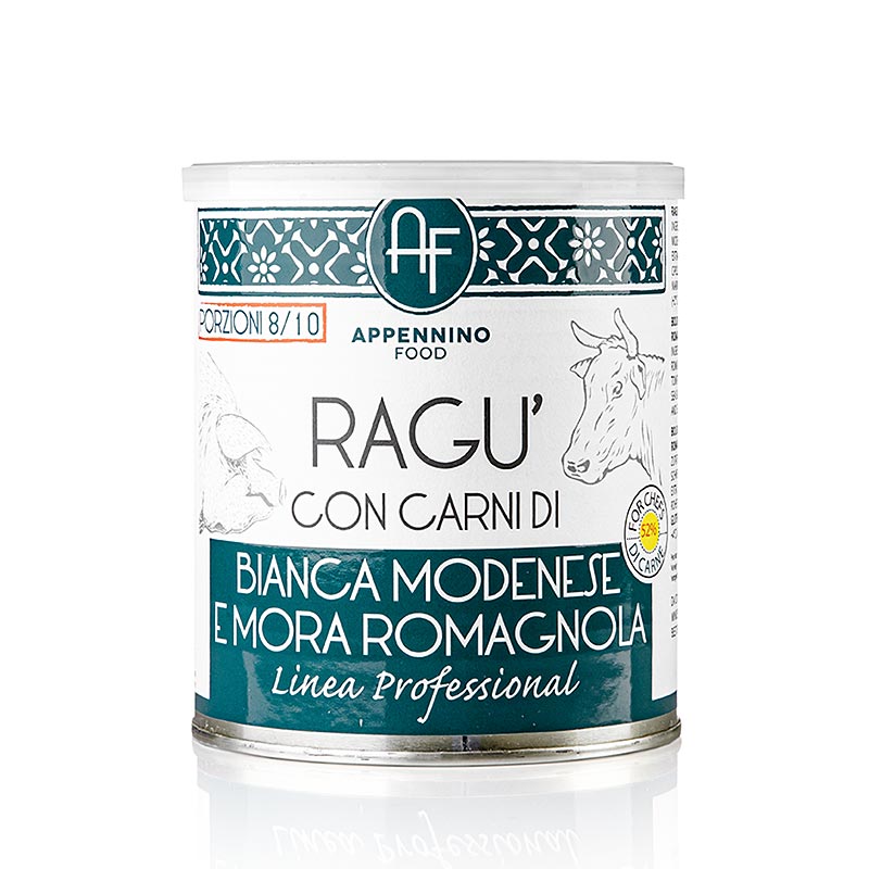 Ragu fra hvite kyr Modenese e Romagnola, Appennino - 800 g - kan