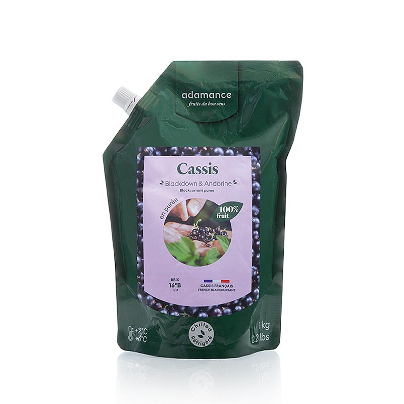 Adamance Schwarze Johannisbeere (Cassis), ungezuckert, pasteurisiert - 1 kg - Beutel