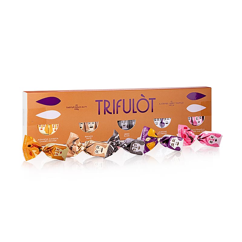 trifulot - Truffle pralines Alba mini, 5 varieties, 108g, Tartuflanghe - 108 g - box