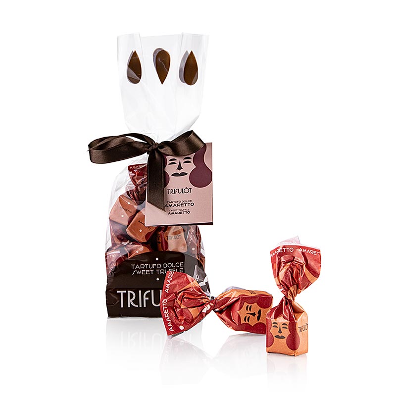 Tartuflanghe - trifulot - truffelpralines Alba mini, Amaretto (rood) - 180g - tas