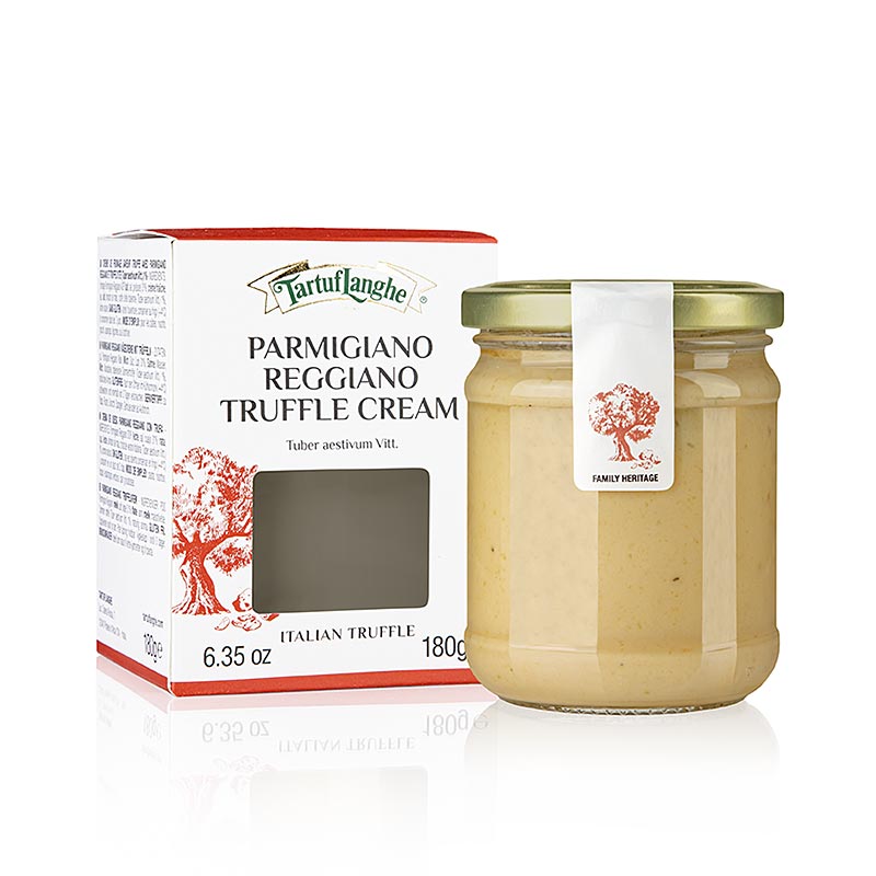 TARTUFLANGHE Crema con Parmigiano Reggiano, Parmesan Sauce mit Sommertrüffel - 180 g - Glas