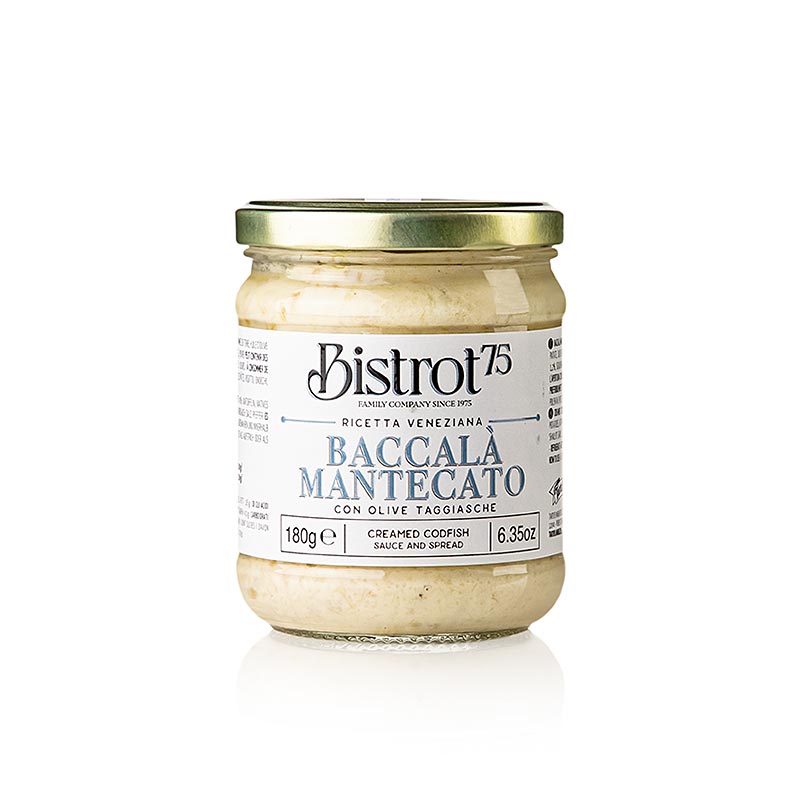 TARTUFLANGHE - Bistro 75 - Baccala mantecato - Brandade creme af fisk og oliven - 180 g - Glas