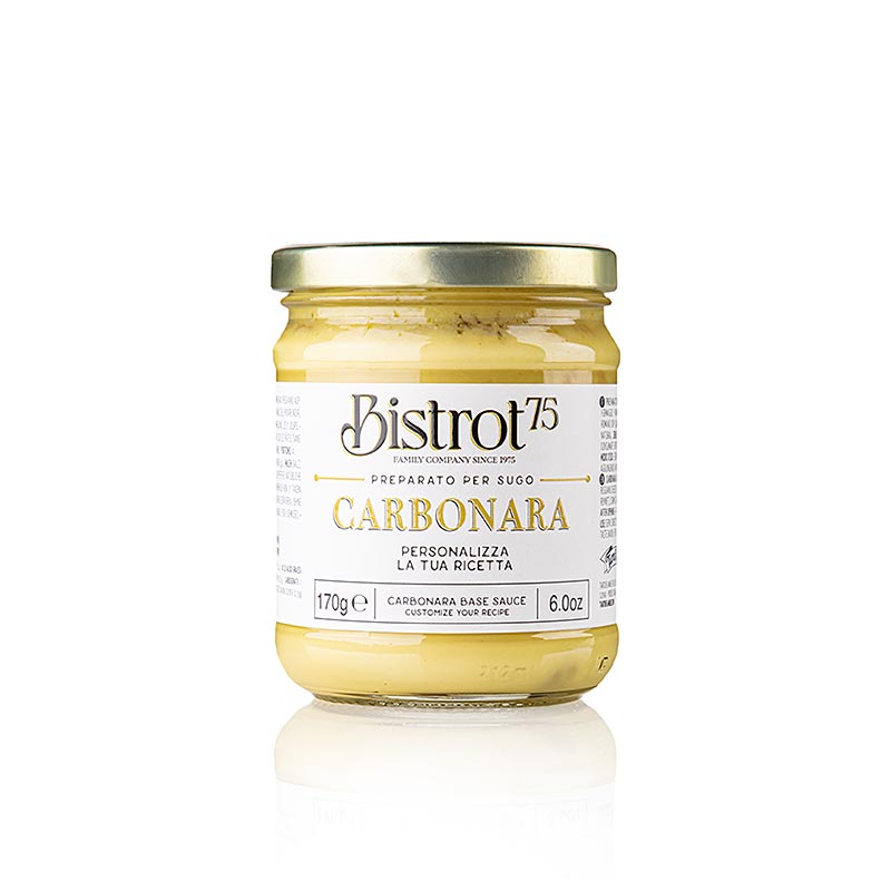 TARTUFLANGHE - Carbonara Sauce, küchenfertig - 170 g - Glas