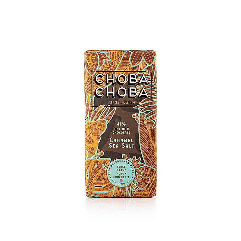 Chocolat au lait fin 41% Caramel S, Tablette de chocolat au lait, Choba Choba, BIO - 91 g - Papier