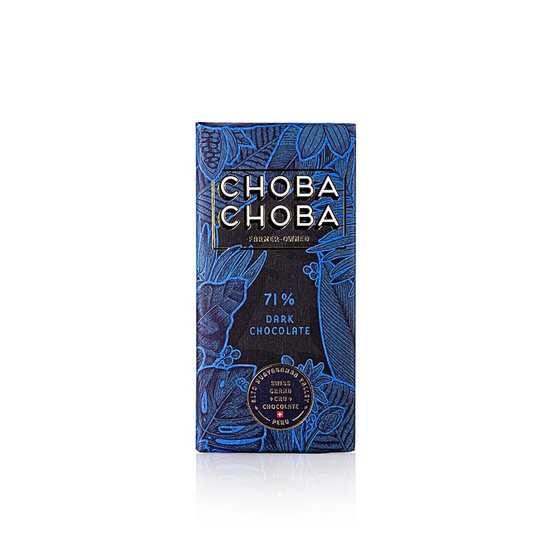 Cioccolato fondente 71%, tavoletta di cioccolato fondente, Choba Choba, BIOLOGICO - 91 grammi - Carta