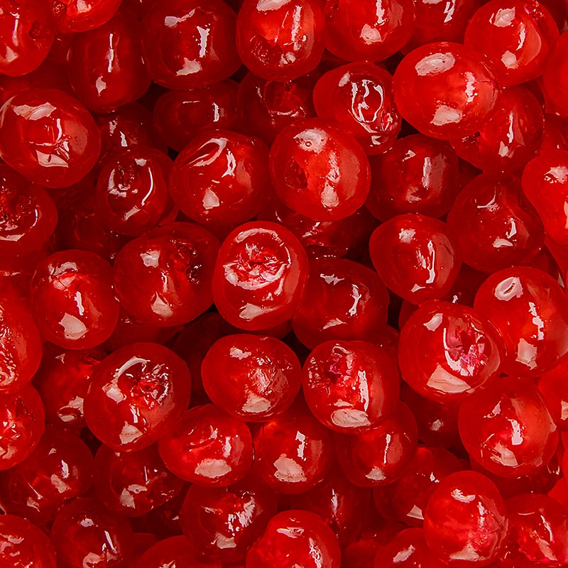 Red cherries - with colorant, glazed - 1 kg - Cardboard