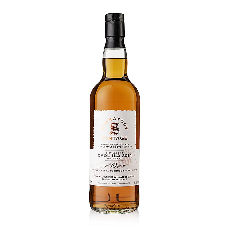 Single Malt Whisky Caol Ila Signatory 100 Proof, 10 J., 57,1% vol., Islay - 700 ml - Flasche