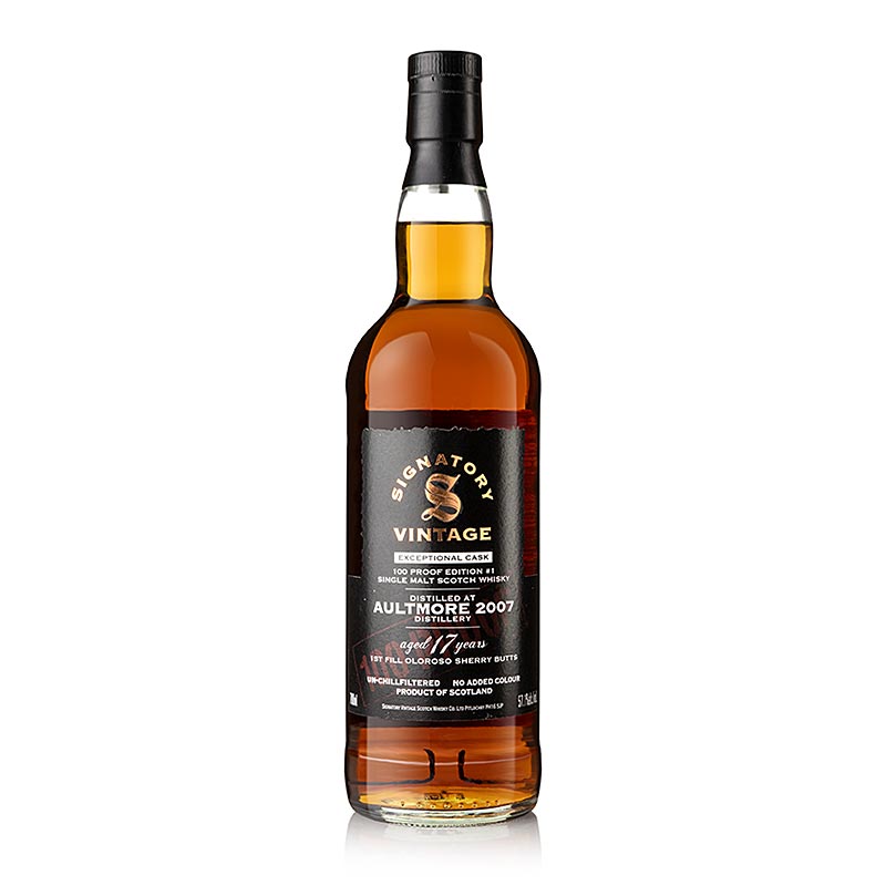 Single Malt Whisky Aultmore 17 ans / 2007, Sherry Butt, 57,1% vol., Signatory - 700 ml - Bouteille