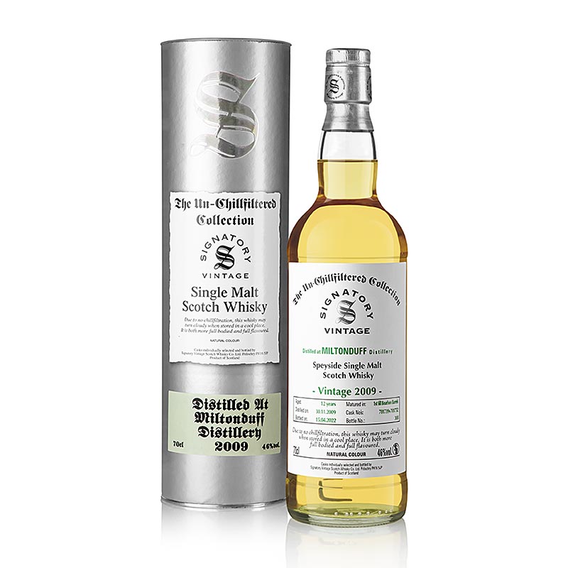 Single Malt Whisky Miltonduff Signatory 2009 / 2022, 46 % vol., Speyside - 700 ml - Flasche