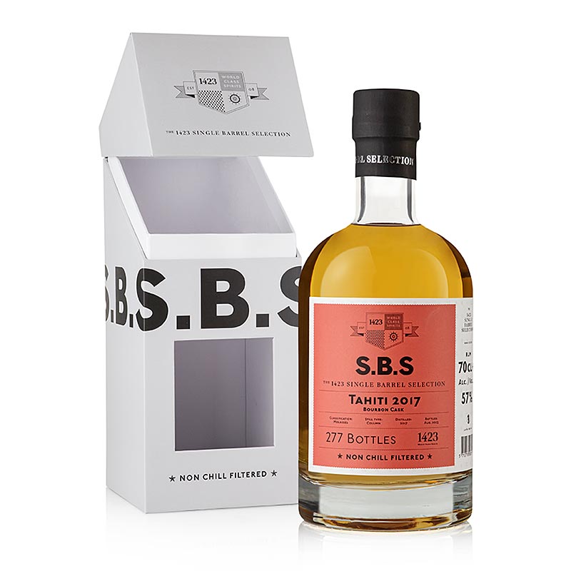 Rhum SBS Tahiti 2017, fut de Bourbon, 57% - 700 ml - Bouteille