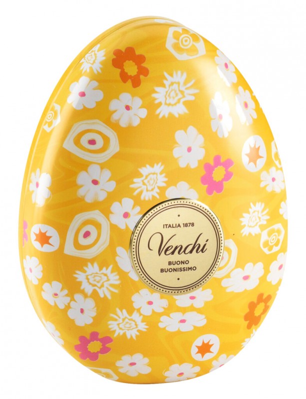 Oeuf de Paques en metal, melange de chocolat, oeuf de Paques, etain, Venchi - 77g - peut