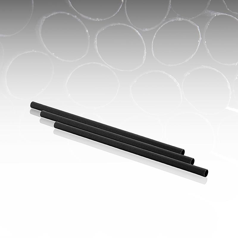 Natural drinking straws Black Pomom, L 15cm, Ø 8mm - 200 pieces - bag