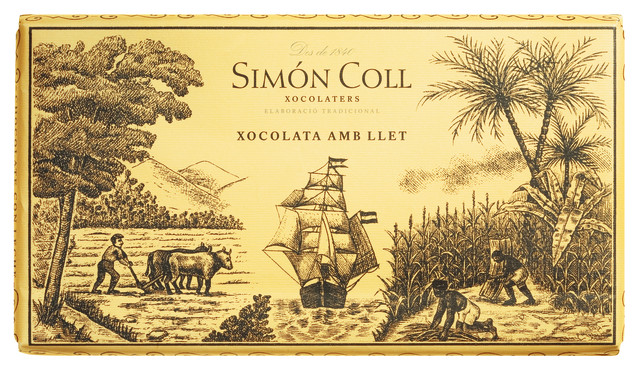 Chocolat extrafino, con leche, chocolat au lait, Simon Coll - 200g - Tableau noir