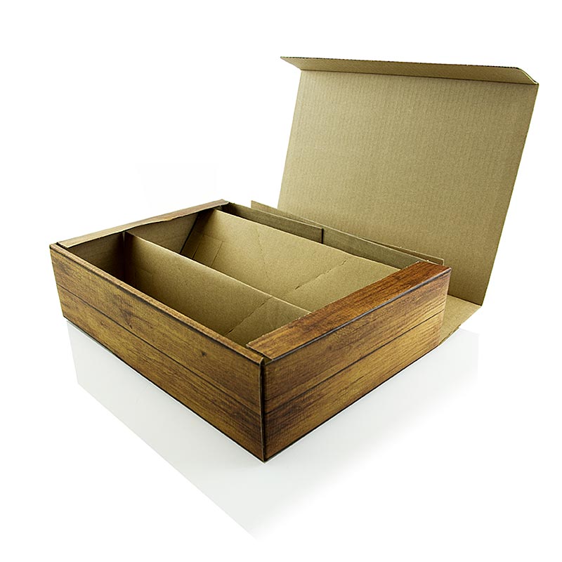 Wine present box, Wood, for 3 bottles à 0,75 l - 1 pc - loose