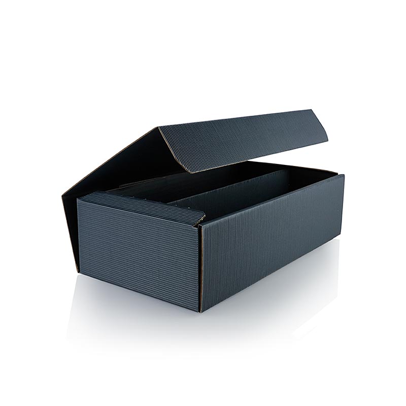 Coffret cadeau vin ouvert vague bleu fonce, coffret cadeau 2 pieces, 360x190x90 - 1 piece - beaucoup