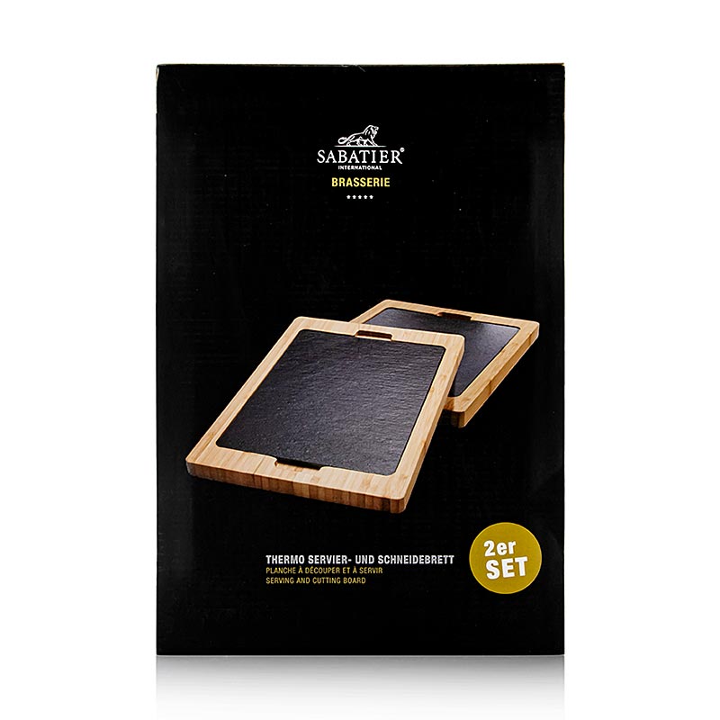 Thermo serving and cutting board, with slate plate, 34x24x2cm, SIBras. - 2 pieces - Cardboard