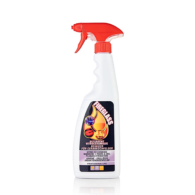 Detergente per grill e piani cottura Fireglass con testina spray, Herold - 750ml - Bottiglia in polietilene