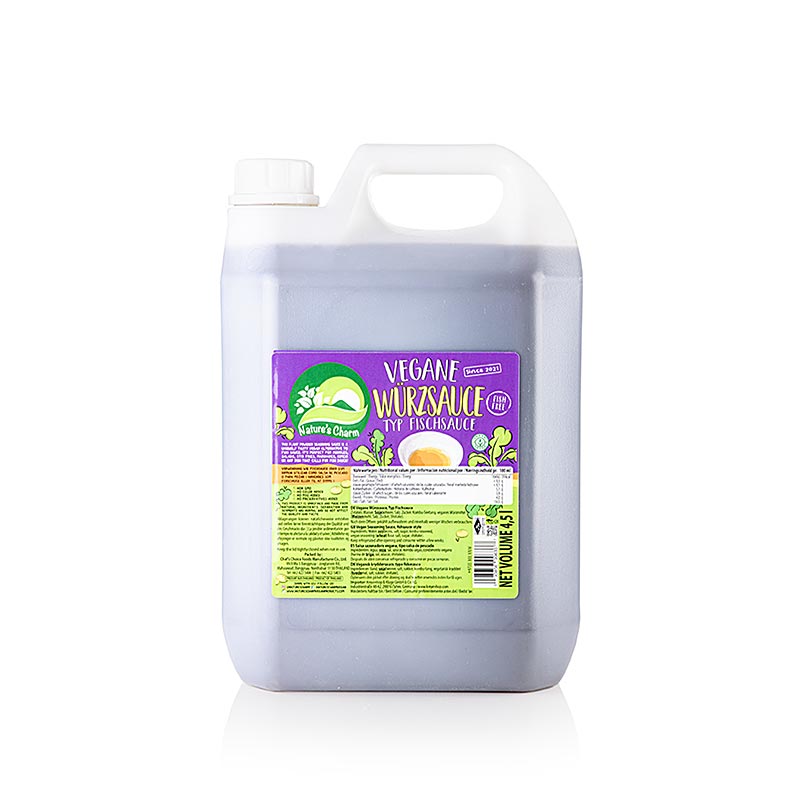 Sauce d`assaisonnement vegetalienne type sauce de poisson, NATURE`S CHARM - 4,5 l - Pe-kaniste.