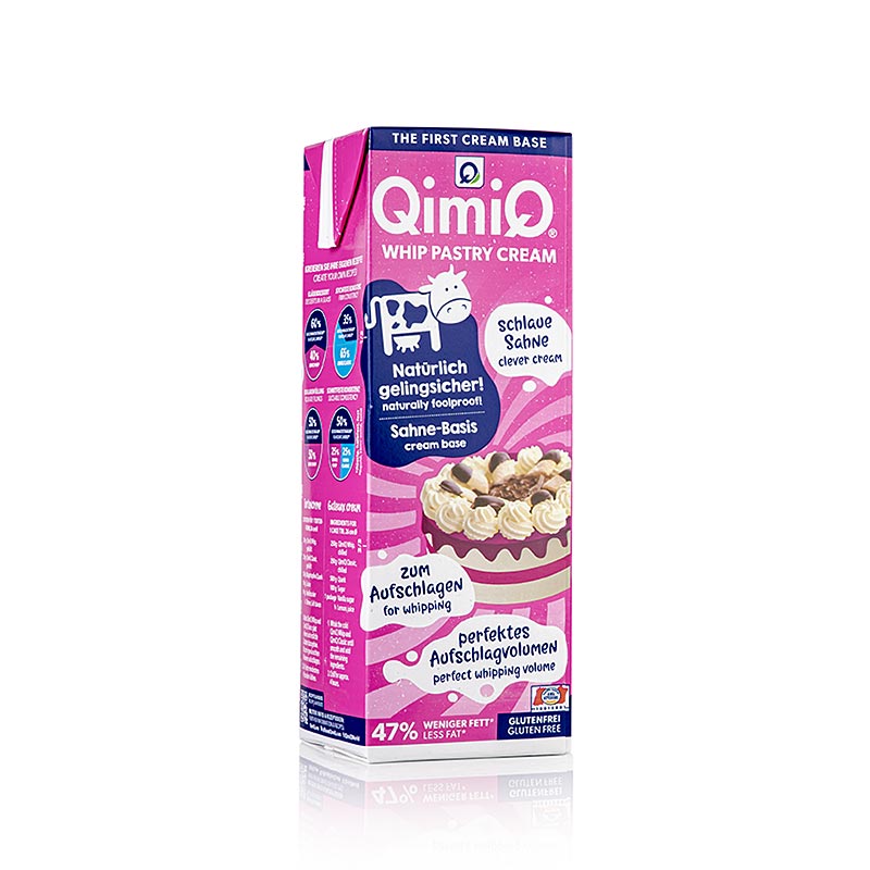 QimiQ Whip Natur, voor het opkloppen van zoete en pittige crèmes, 19% vet - 1 kg - Tetra