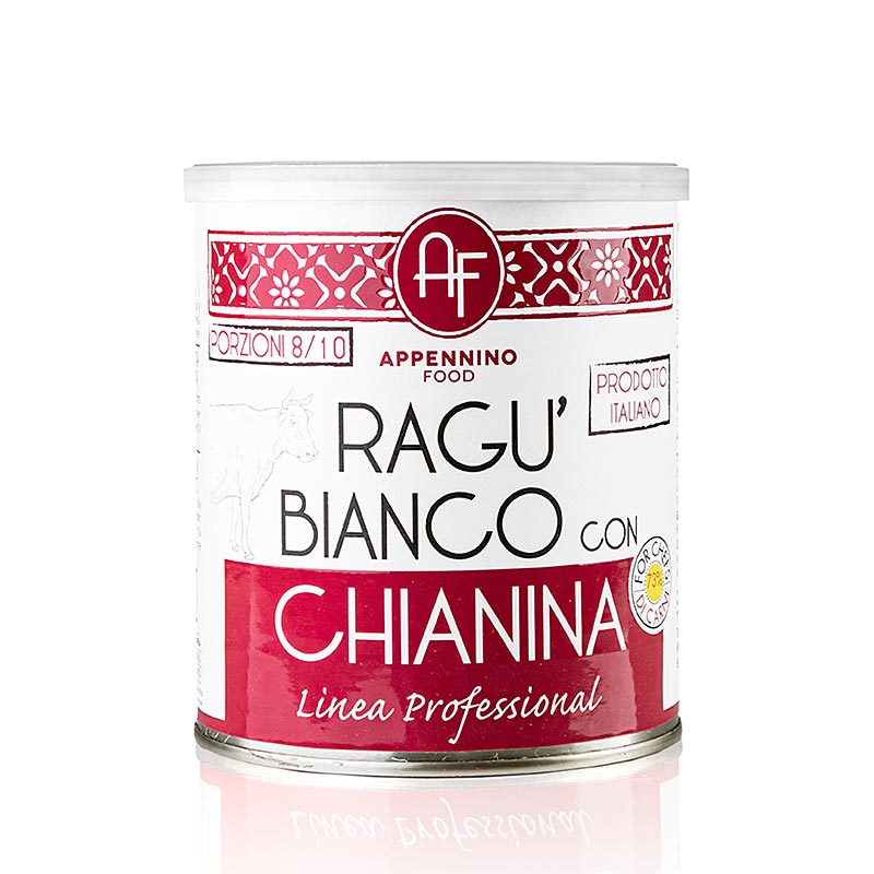 Ragu von weißen Kühen Chianina, Appennino Food - 800 g - Dose