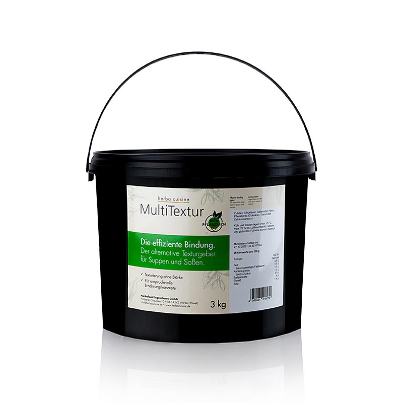 Aglutinant i texturitzant basic de llum sec a base de pols de fibra de citrics, herbacuisina - 3 kg - Pe cubeta