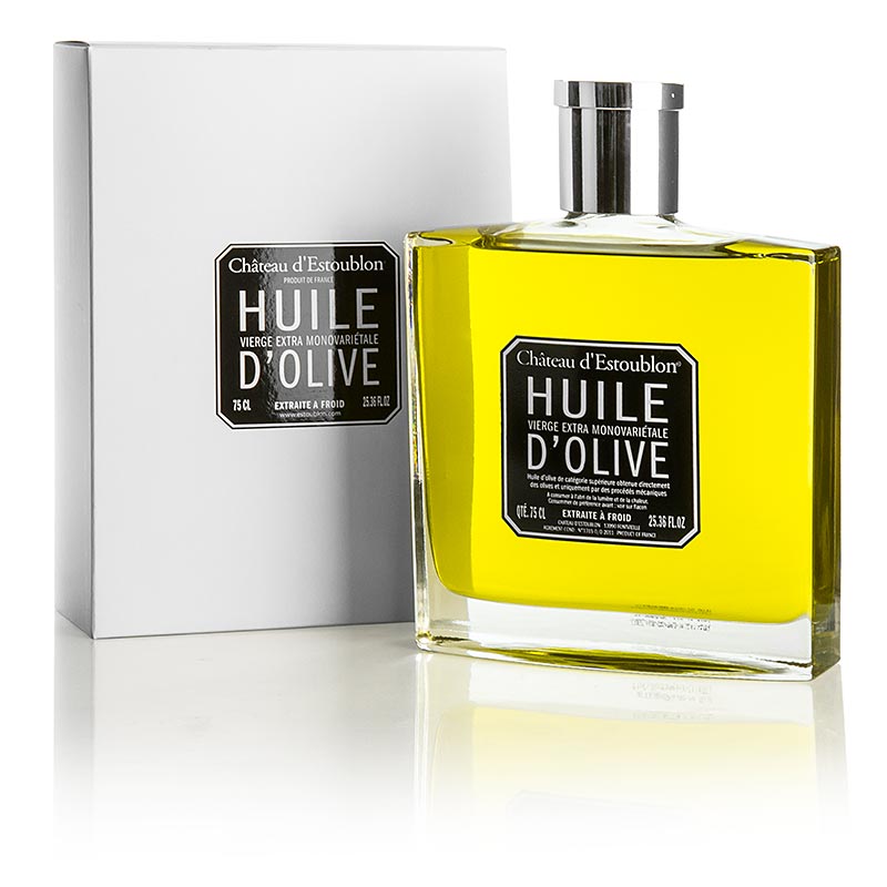 Huile d`olive extra vierge, issue des olives Boutaillan, en bouteille, Chateau d`Estoublon - 750 ml - Bouteille