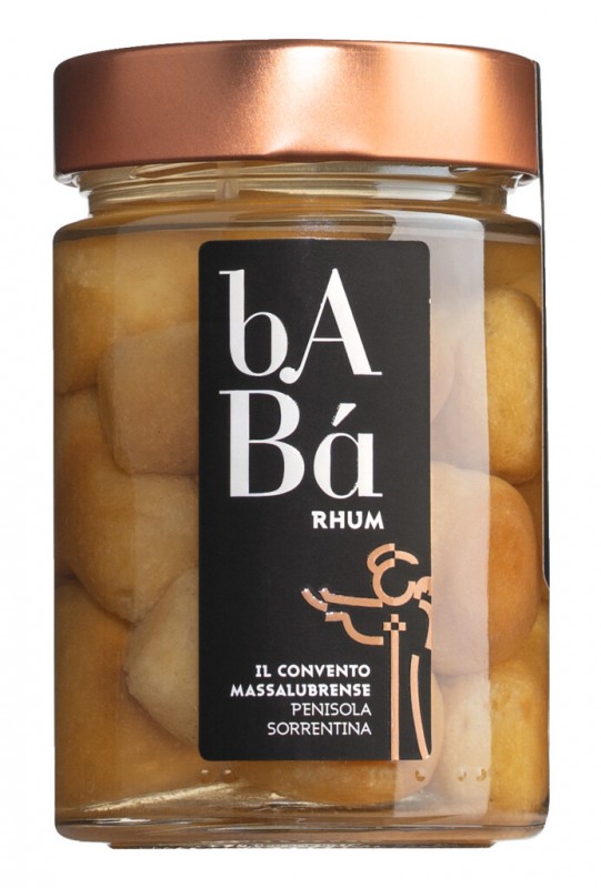 Baba al Rhum, Küchlein eingelegt in Rum, Il Convento - 300 g - Glas